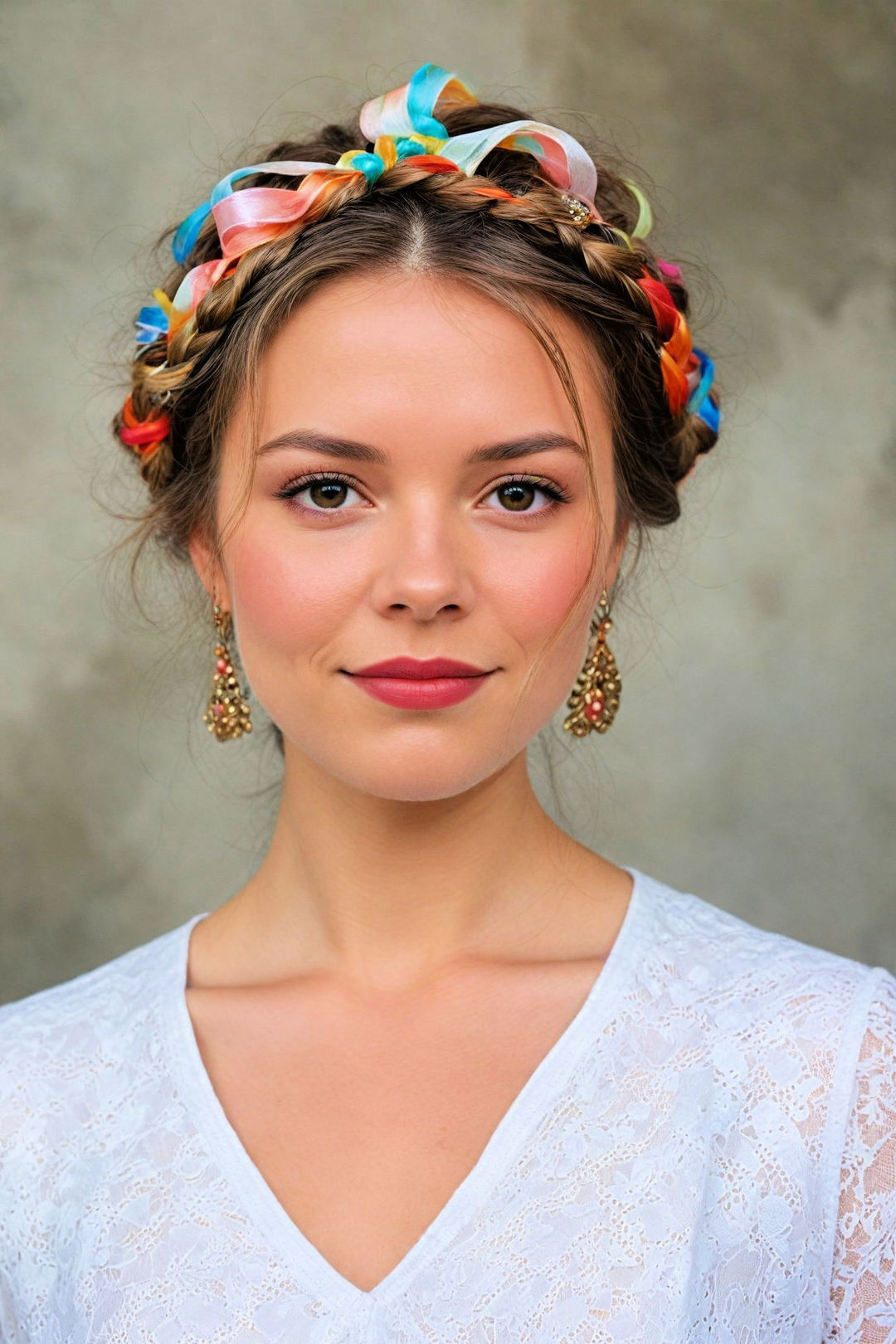 ribbon weave medieval hairstyle