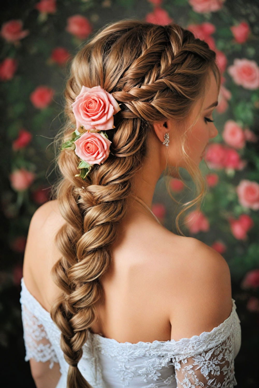 romantic rose bud braids hairstyle
