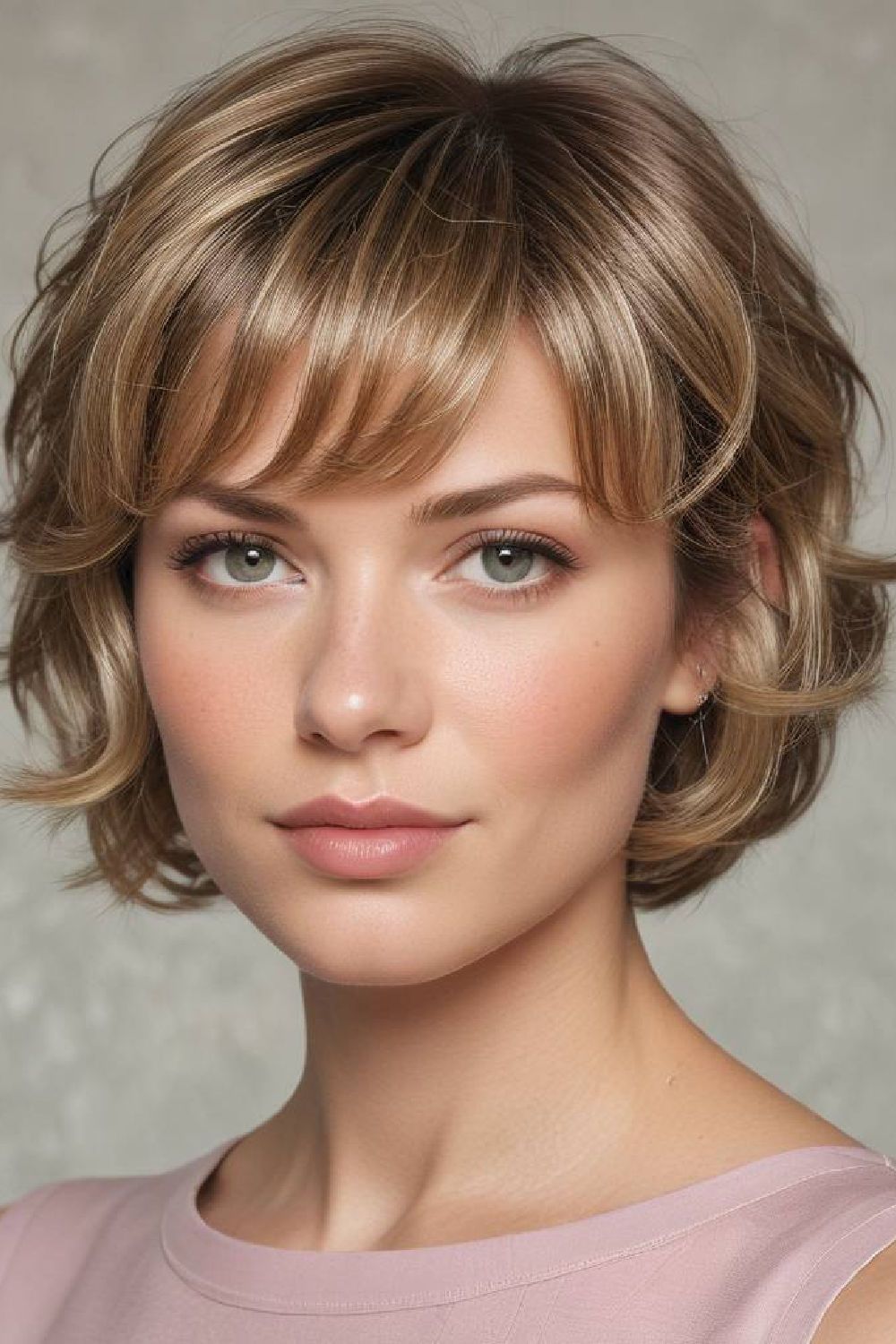rounded bob with inward curl for fine hair