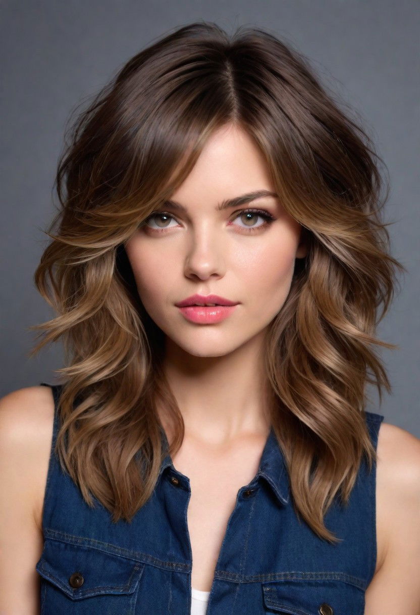 sassy and tousled layers for shoulder length wavy hair