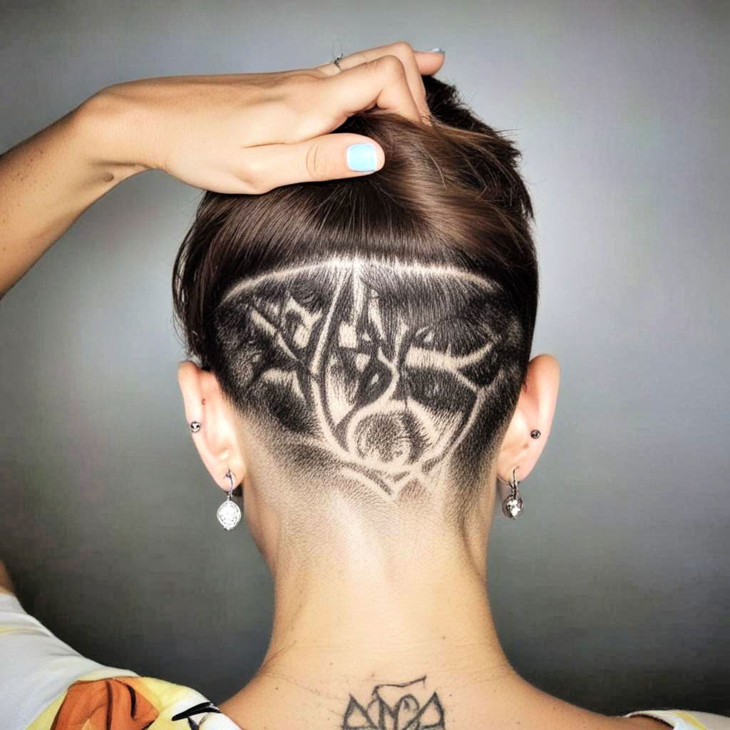 shaved patterns into short hair