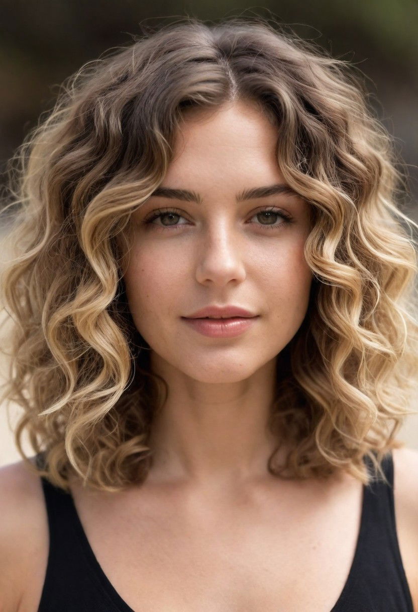 shoulder length beach waves hairstyle