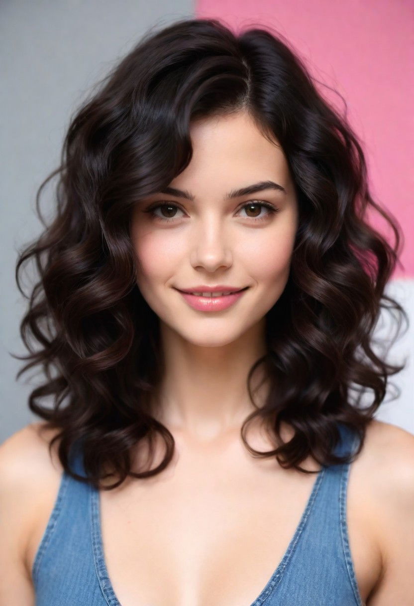 shoulder length haircut for wavy frizzy hair