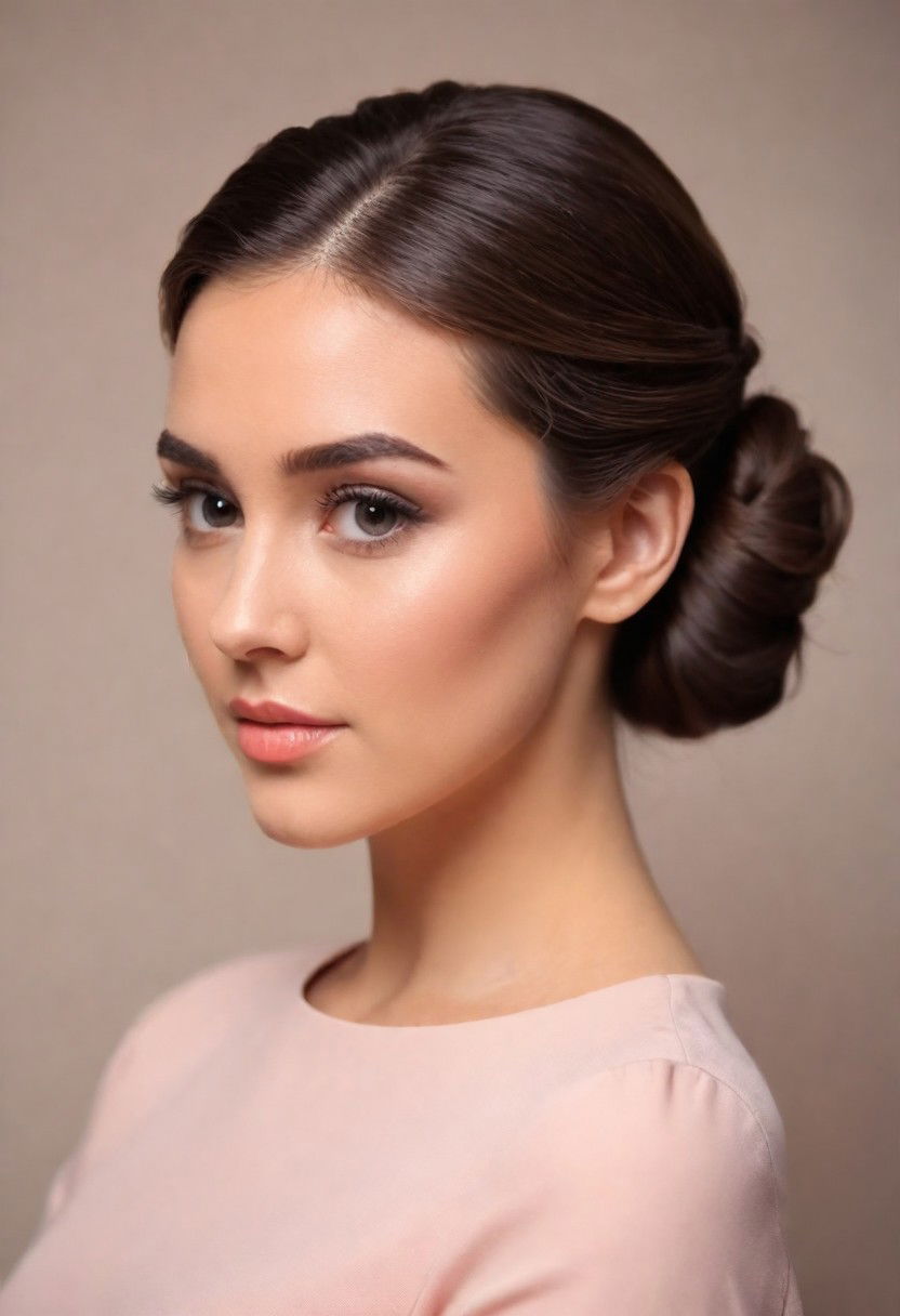 side part low bun hairstyle