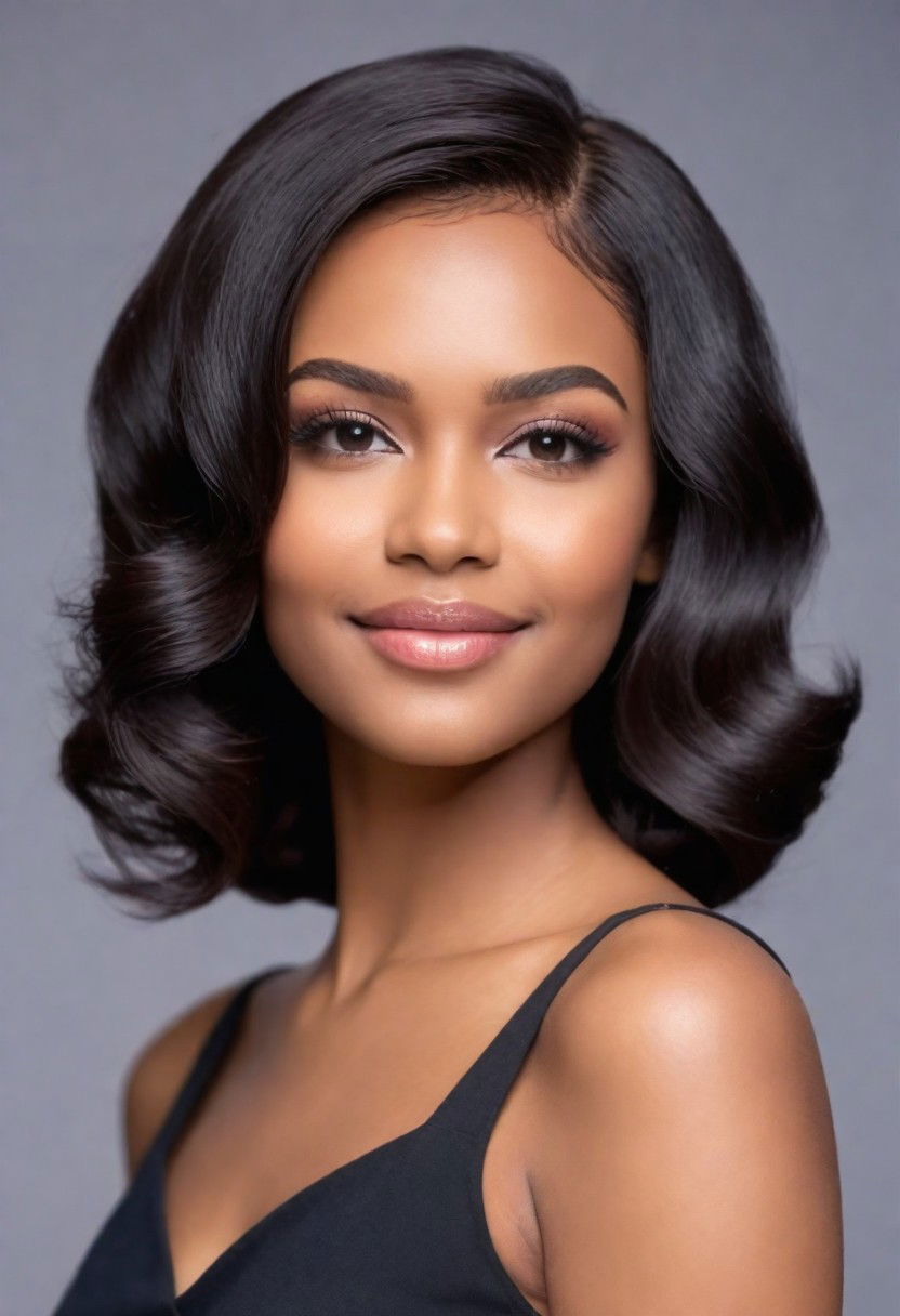 side part with waves hairstyle