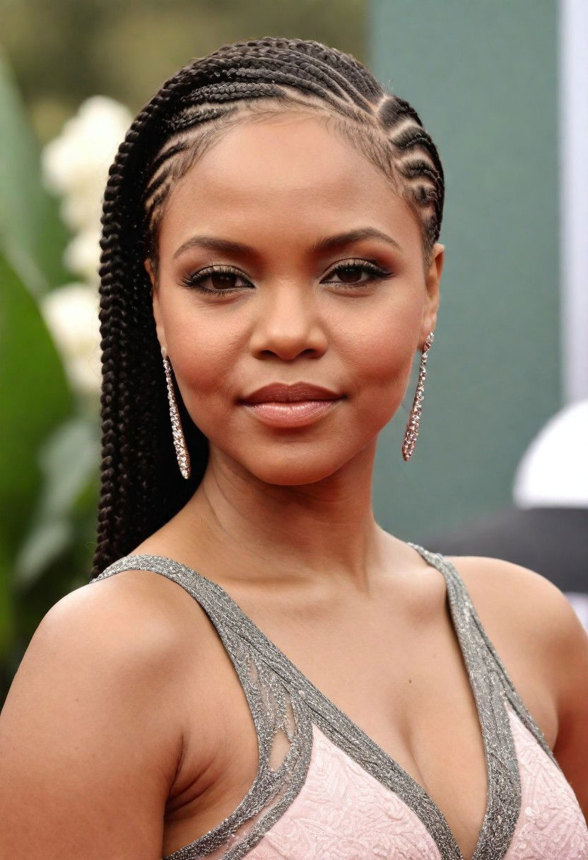 side swept cornrows hairstyle