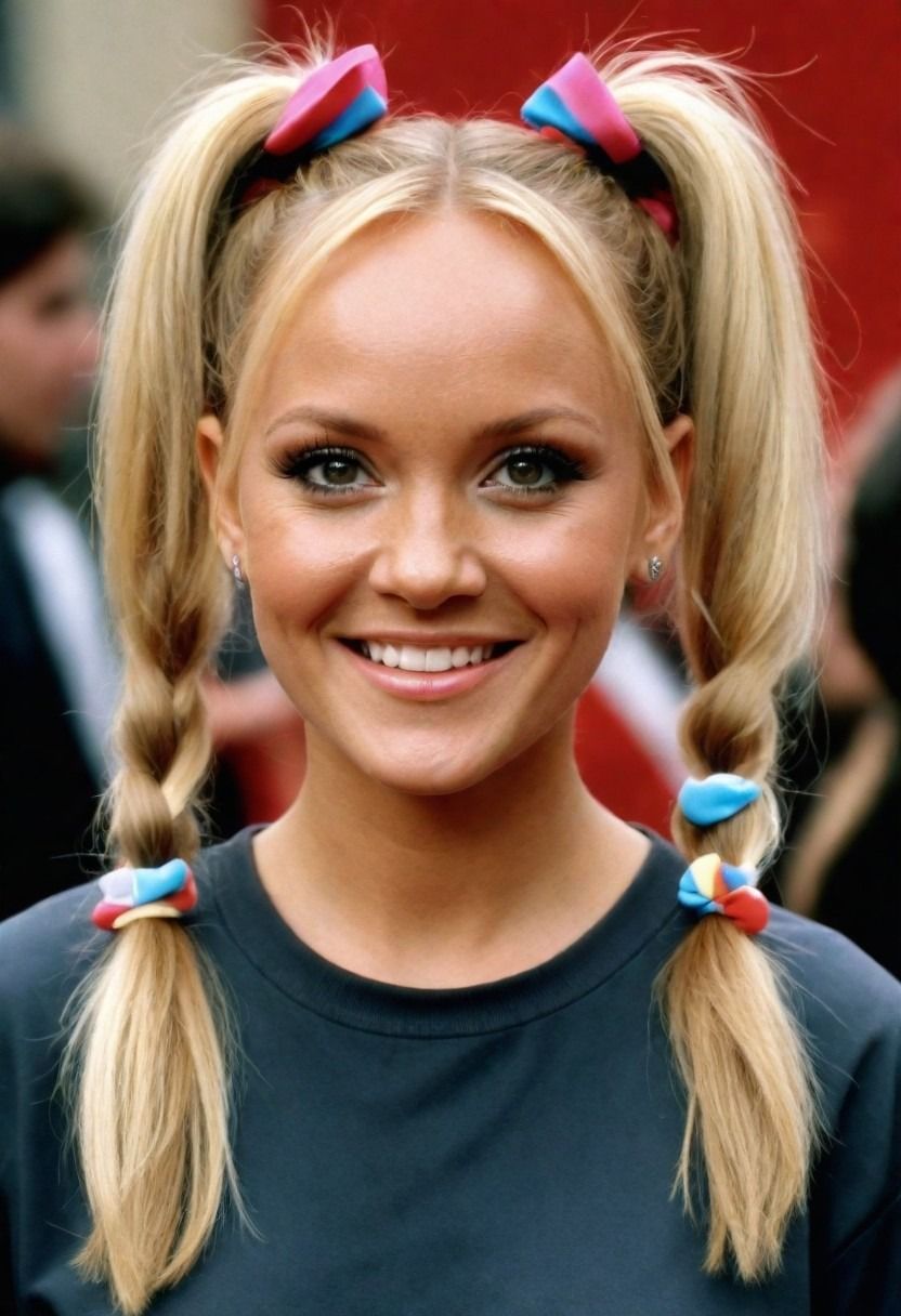 simple baby spice pigtails