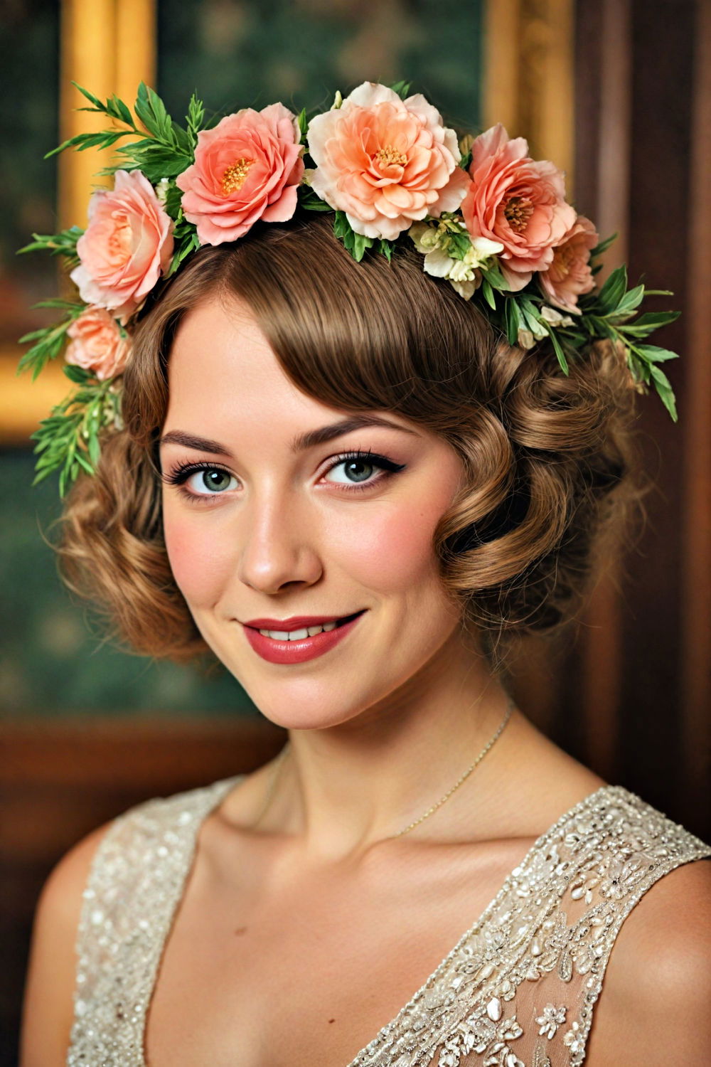 simple garland 1920s hairstyle