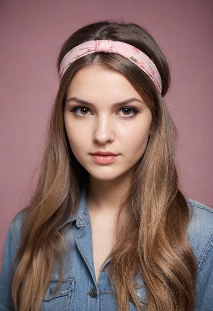 simple long hair with headbands hairstyle