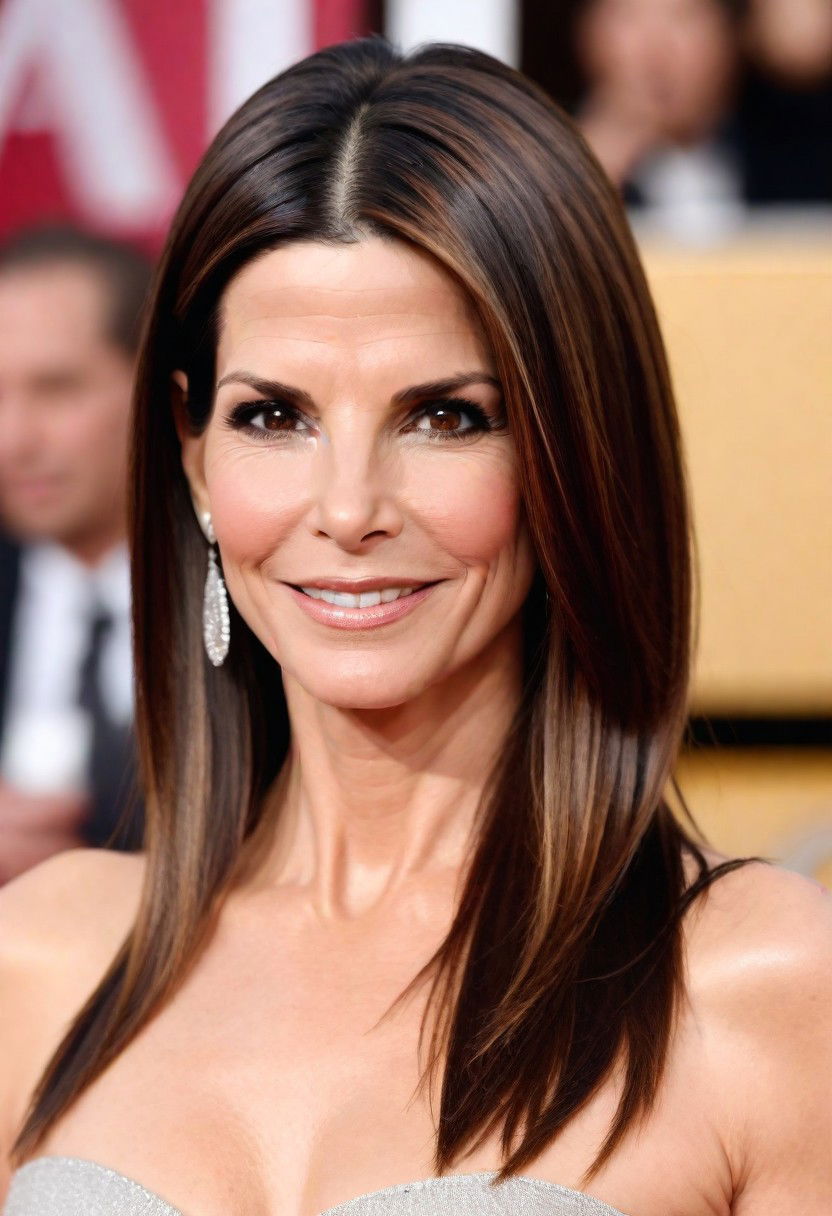 sleek and shiny hairstyle