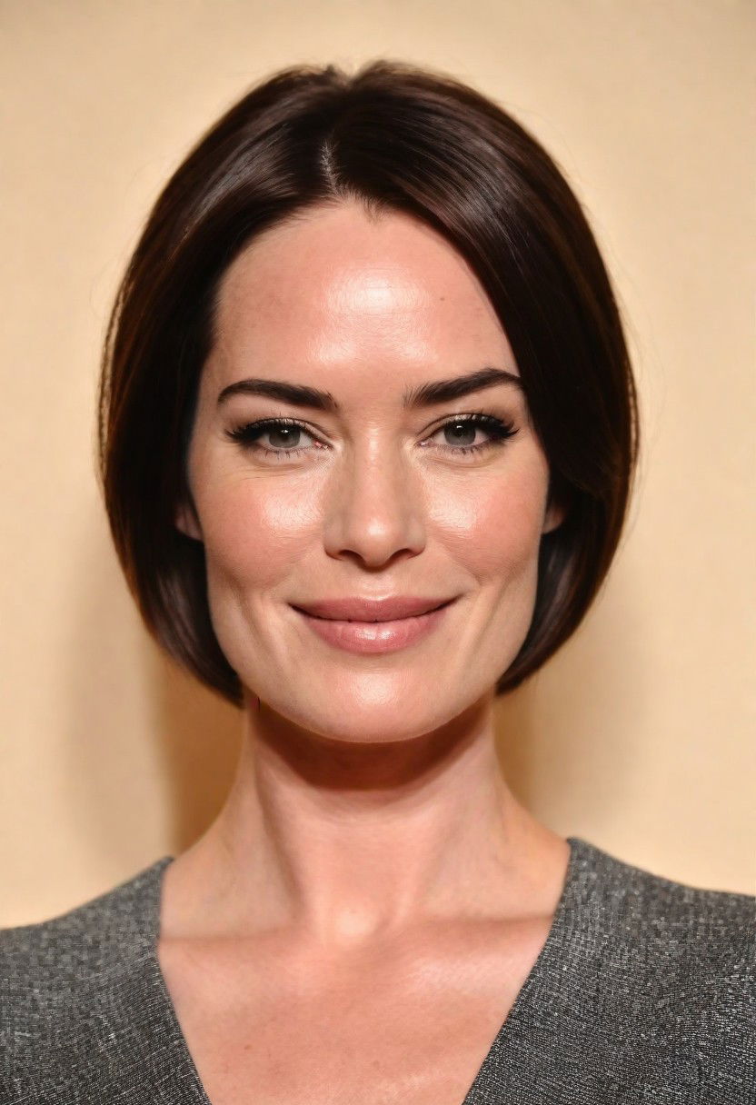 sleek and straight hairstyle