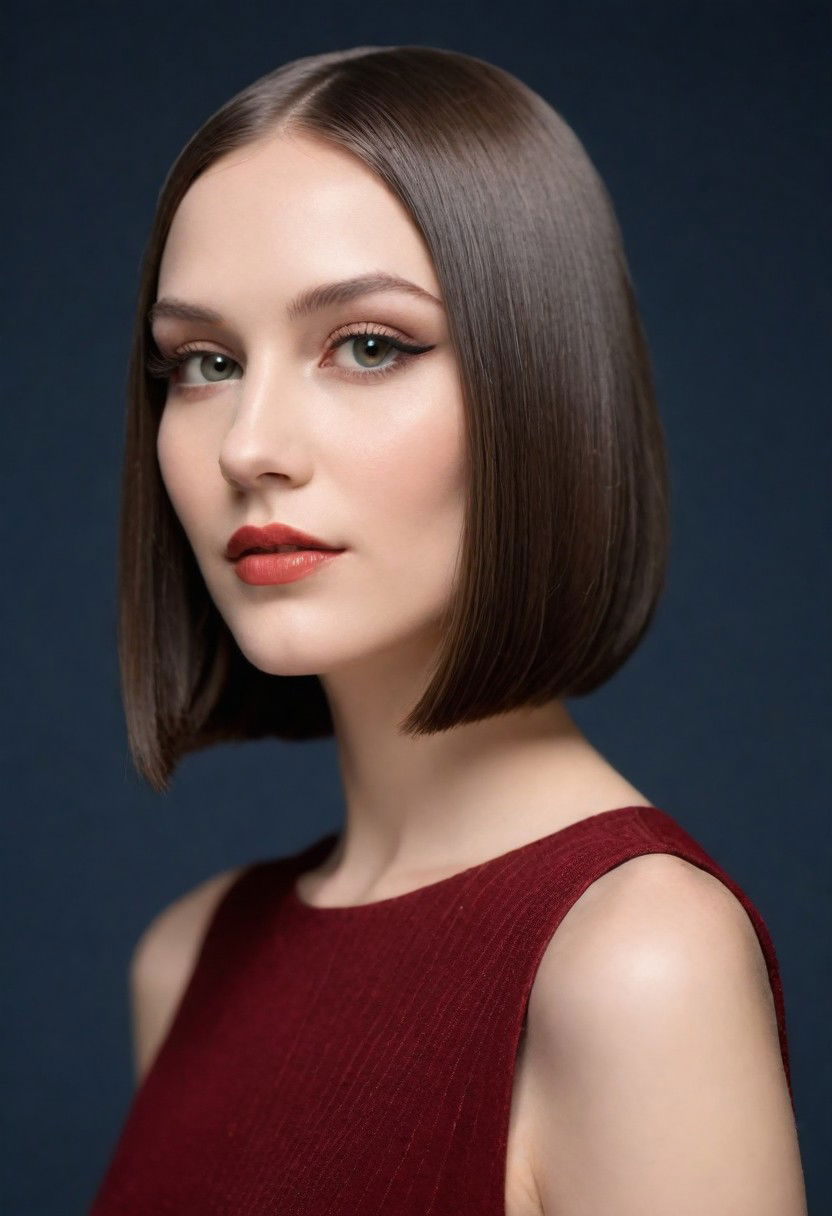 sleek and straight with middle part flapper hairstyle