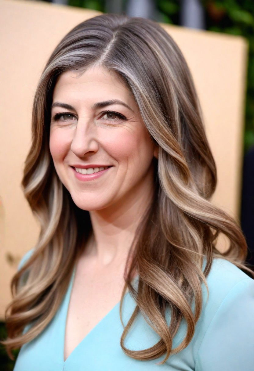 soft balayage long hairstyle for women over 50