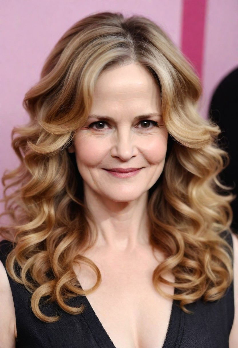 soft curls with highlights hairstyle