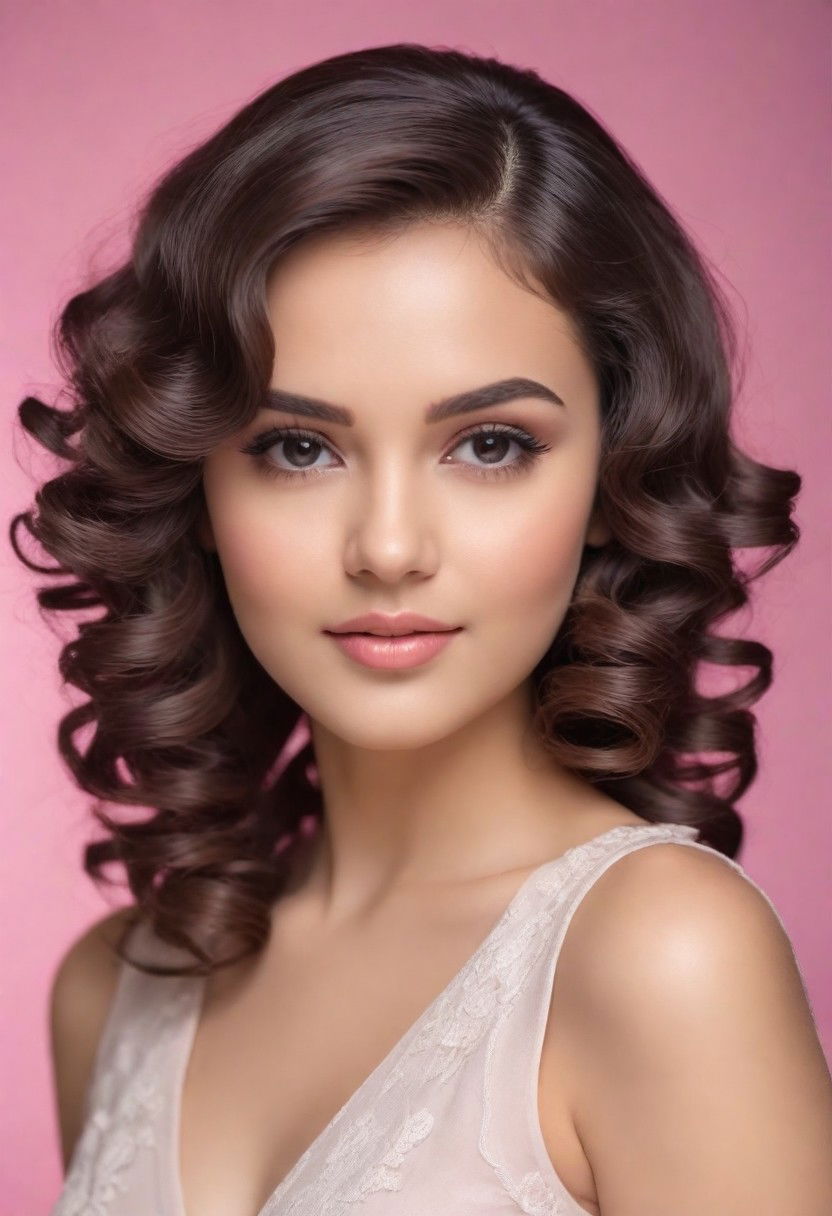 soft curls with side part hairstyle