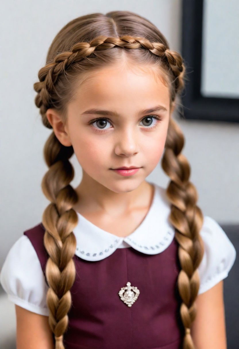 sophisticated crown braid hairstyle