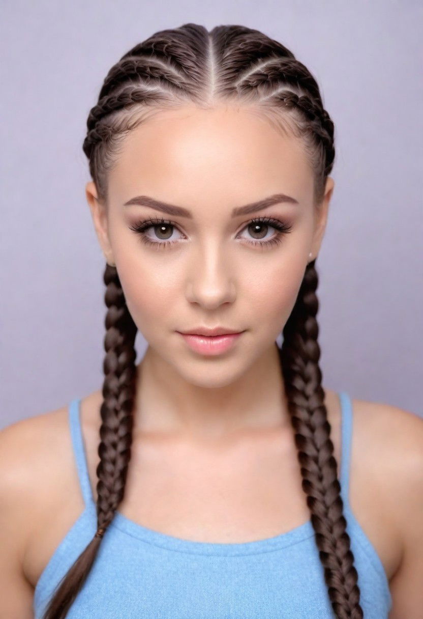 sophisticated invisible cornrows hairstyle