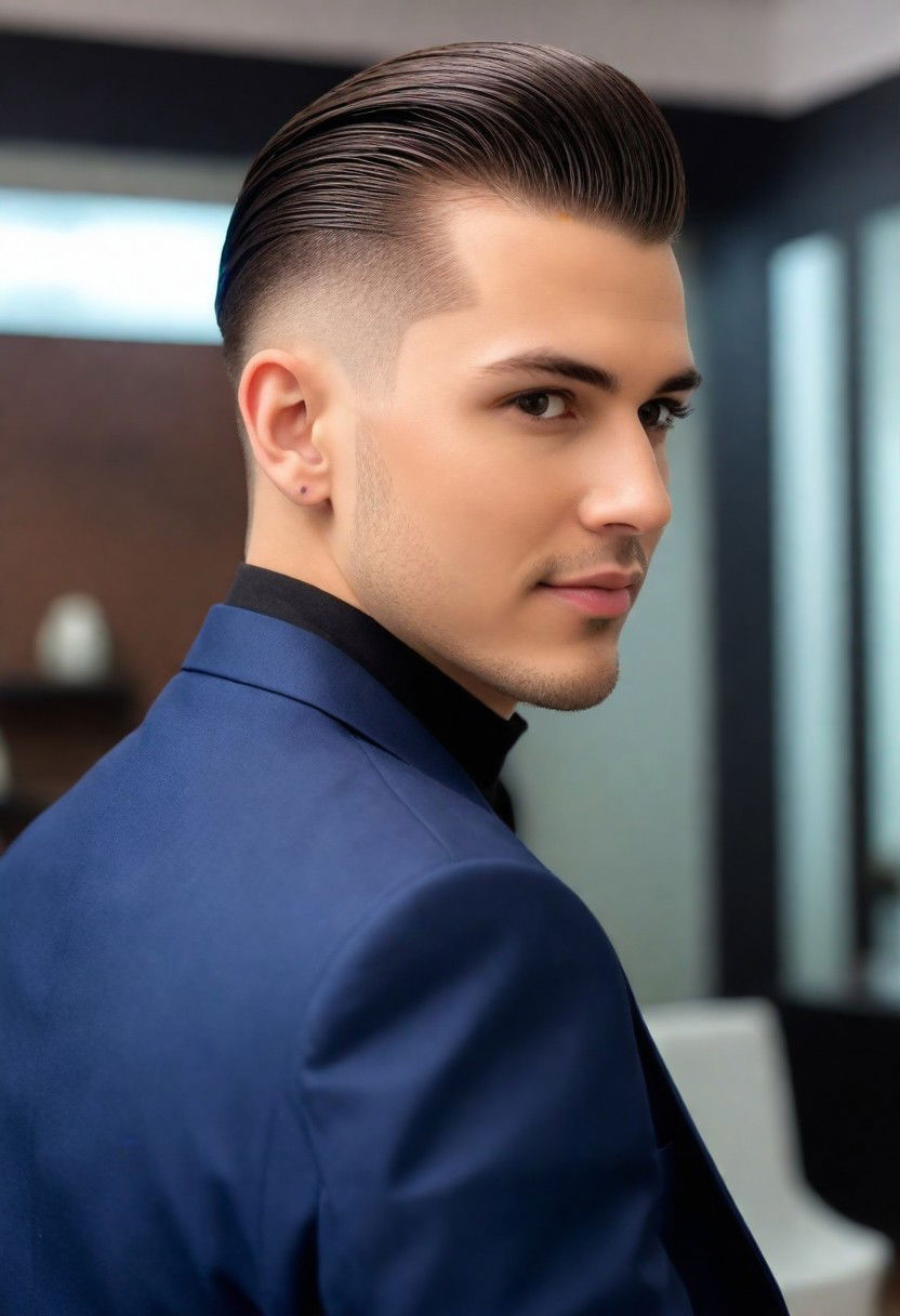 sophisticated slicked back undercut