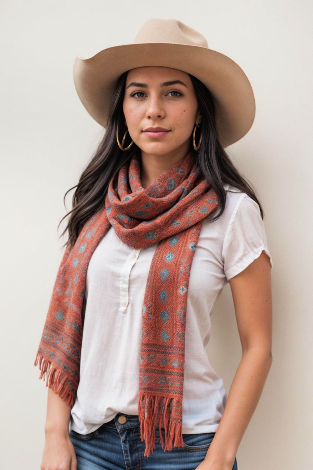 southwestern patterned scarf for cowgirl