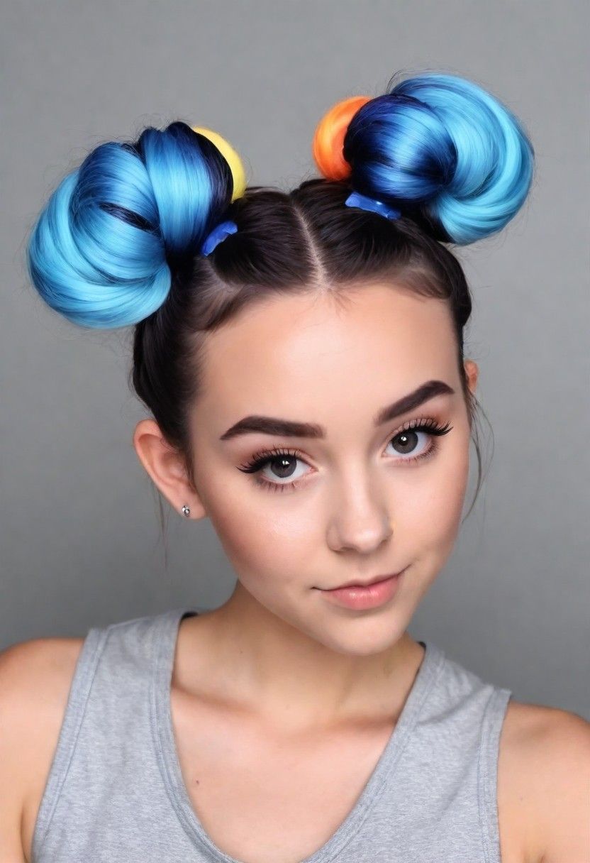 space buns hairstyle