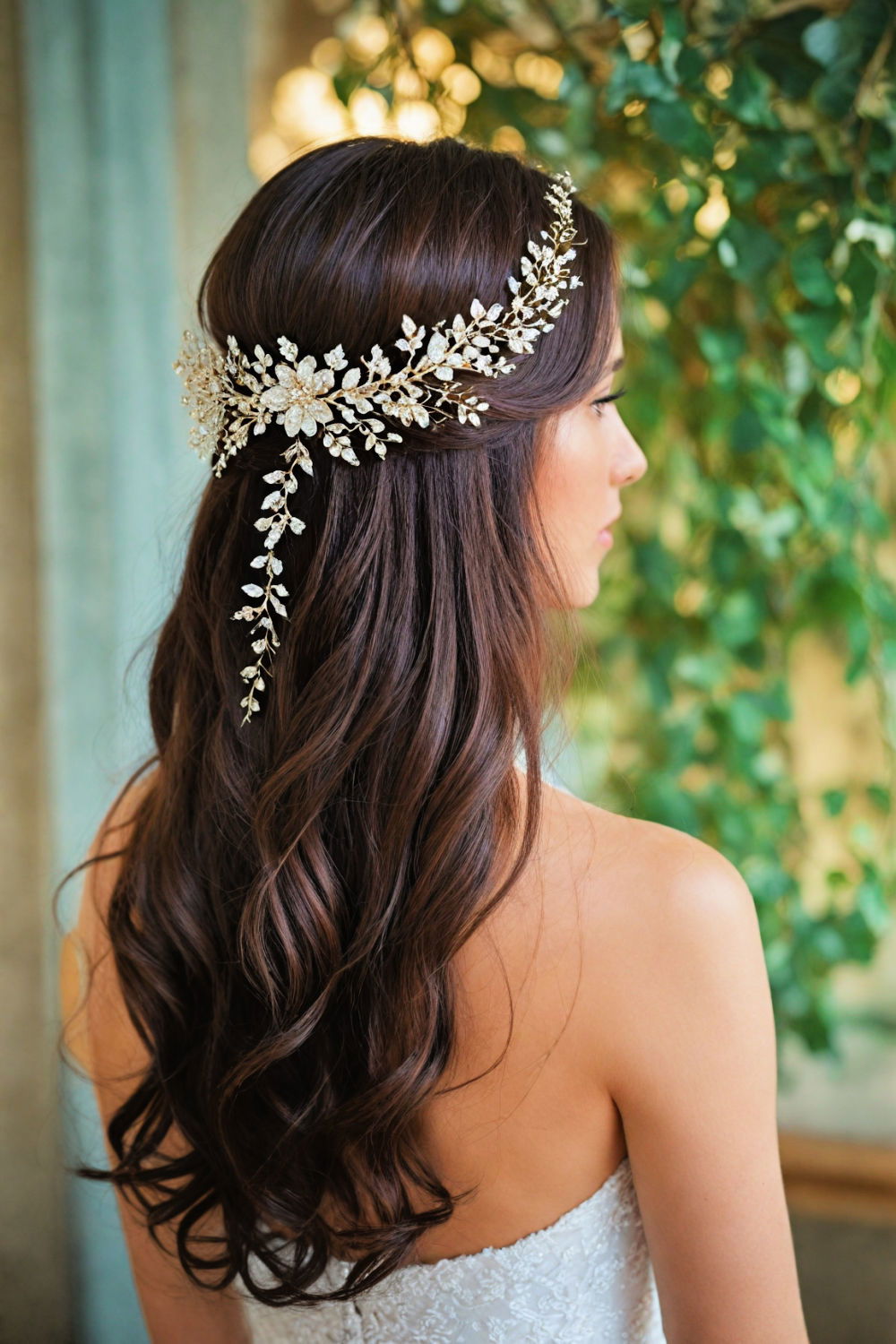 sparkling hair vine hairstyle for long hair