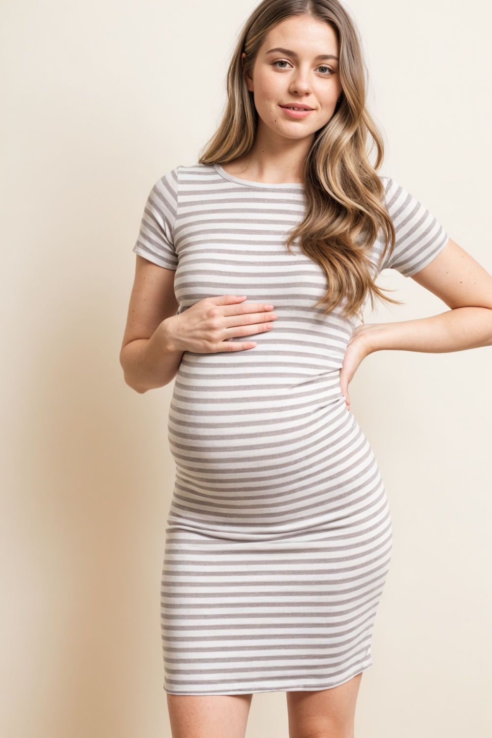 striped bodycon dress for baby shower