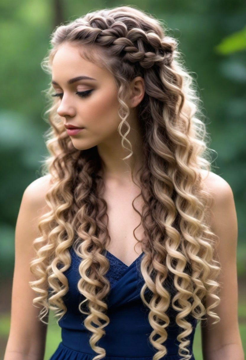 stunning waterfall braids hairstyle