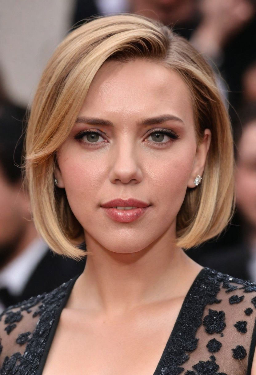 stylish bob with side part hairstyle