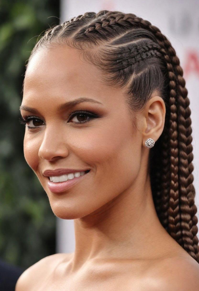 stylish classic straight back cornrows hairstyle
