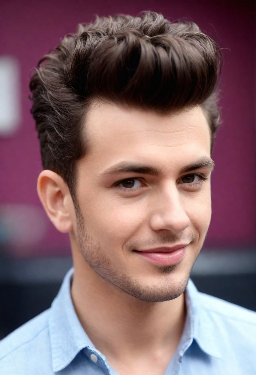 stylish curly quiff hairstyle