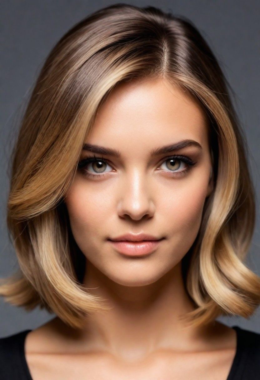 stylish side part for a round face