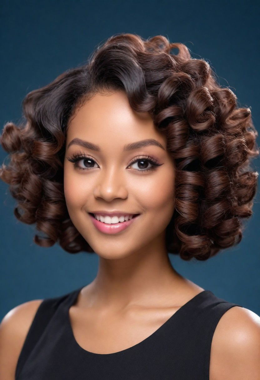 stylish spiraled curls bob hairstyle