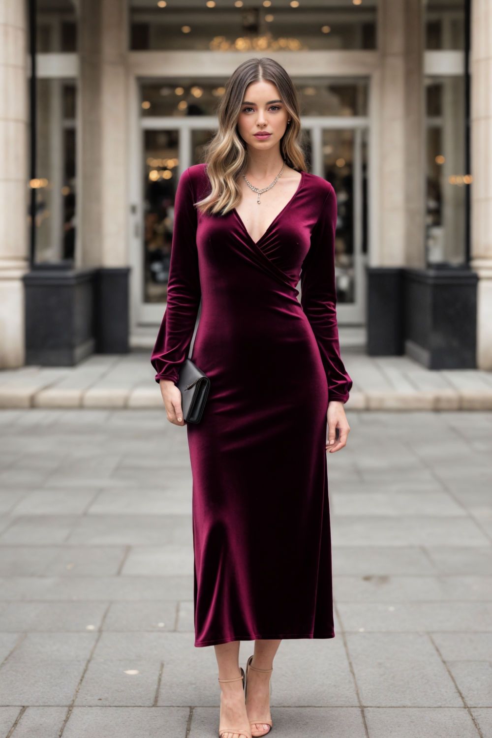 stylish velvet dress