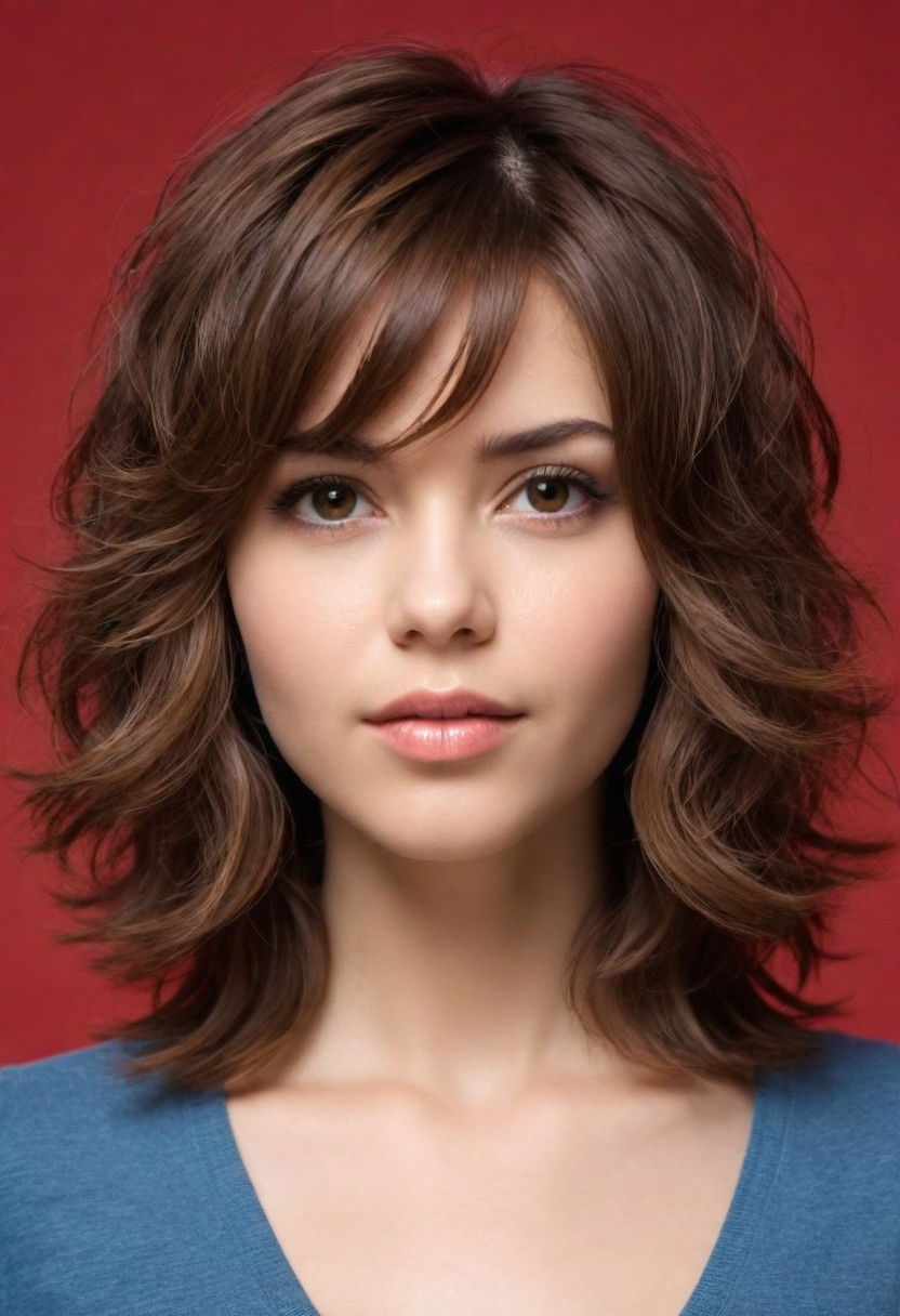 stylishly shaggy haircut for wavy frizzy hair