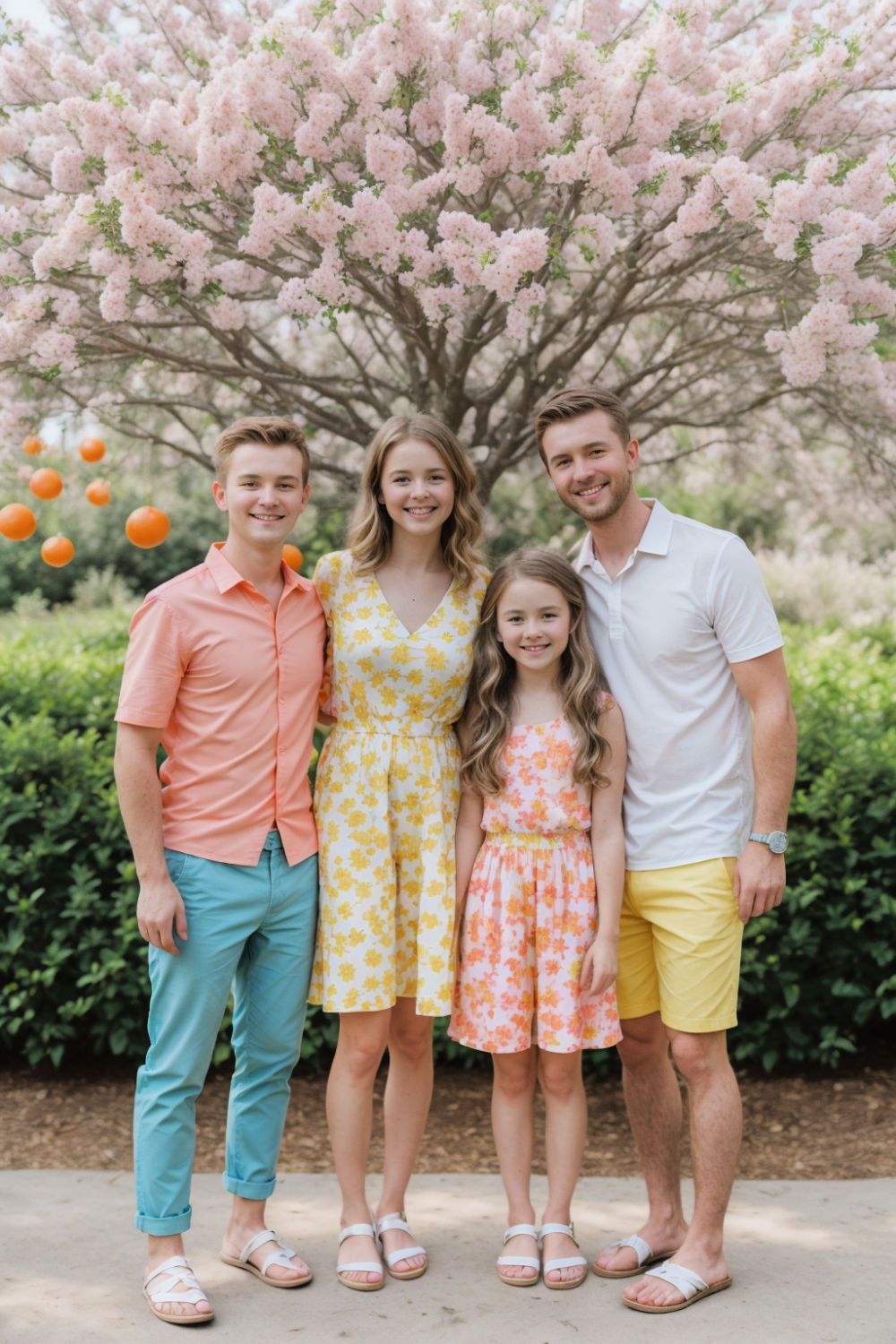 summer brights for family photo outfit