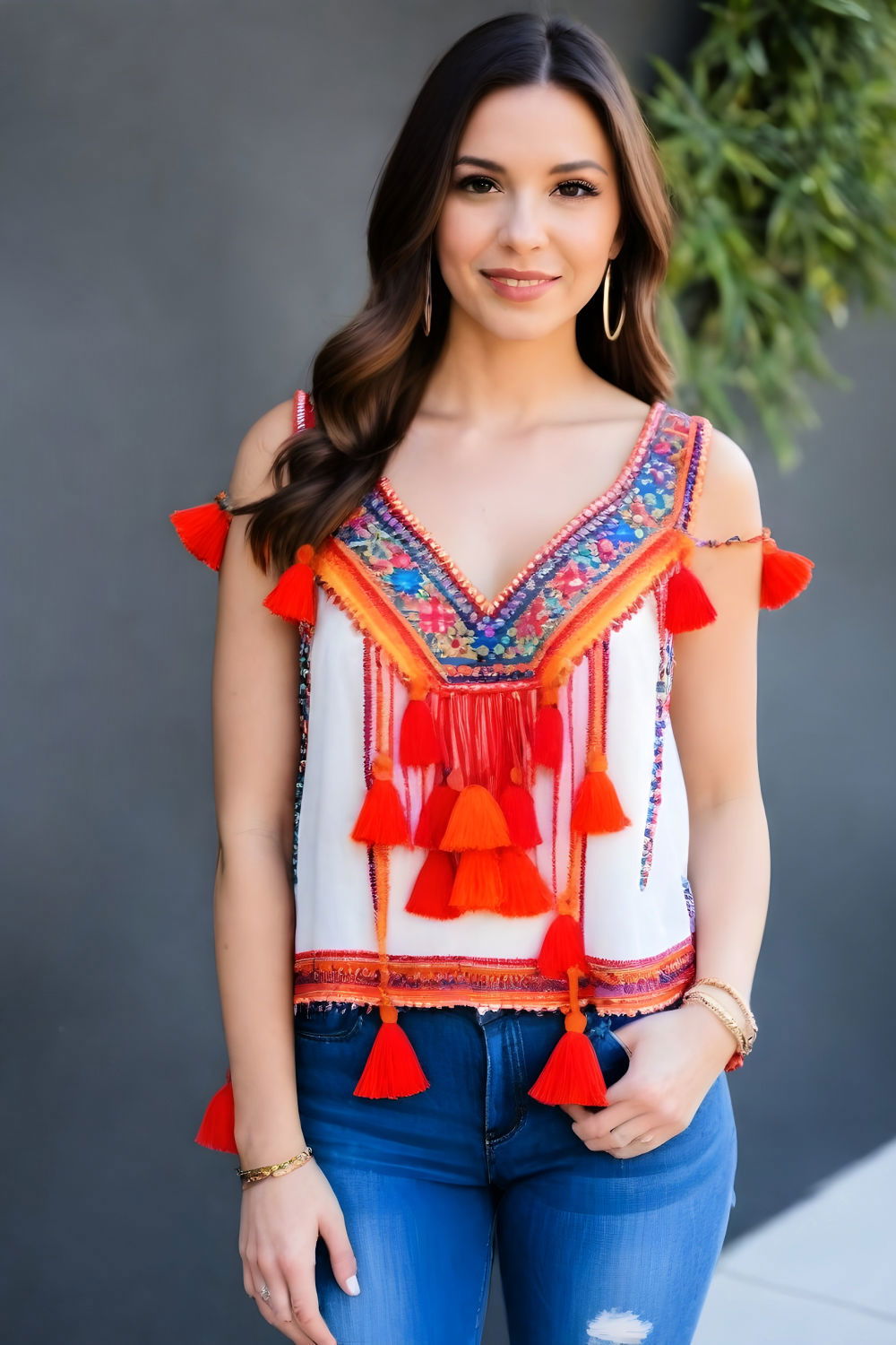 tassel embellished top for cinco de mayo outfit
