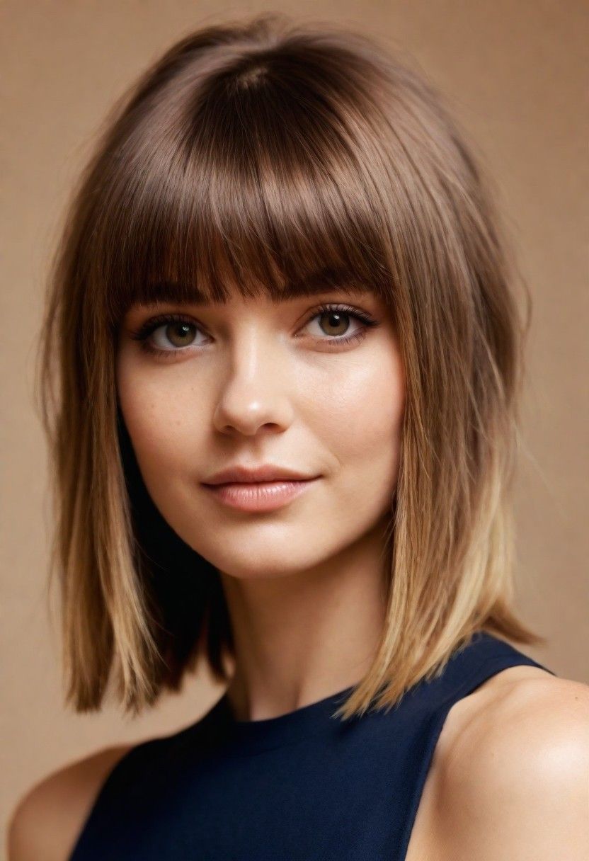 textured fringe for a round face