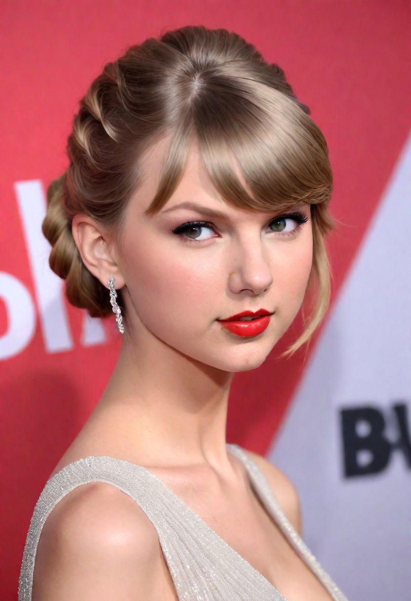 textured updo taylor swift haircut