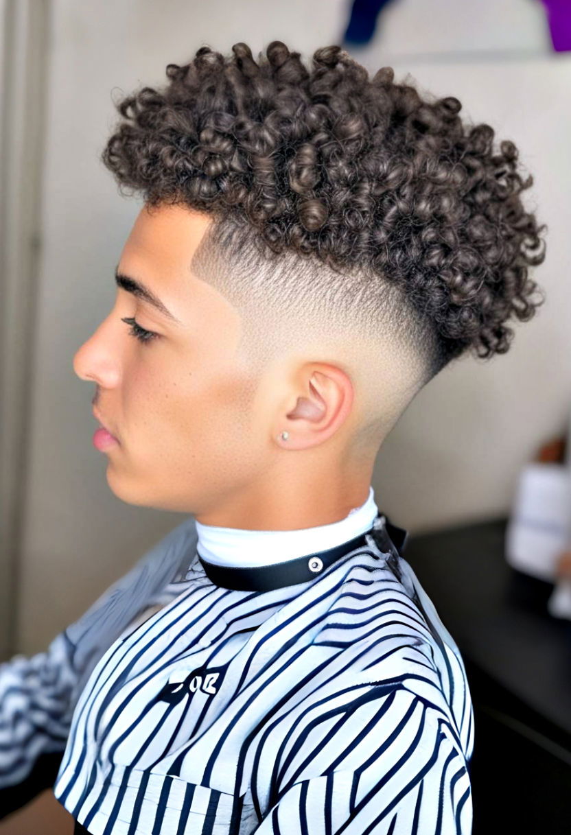 the spiral top short curly hairstyle men