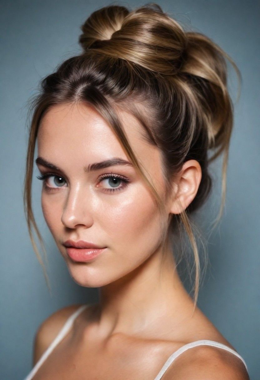top knot with loose strands