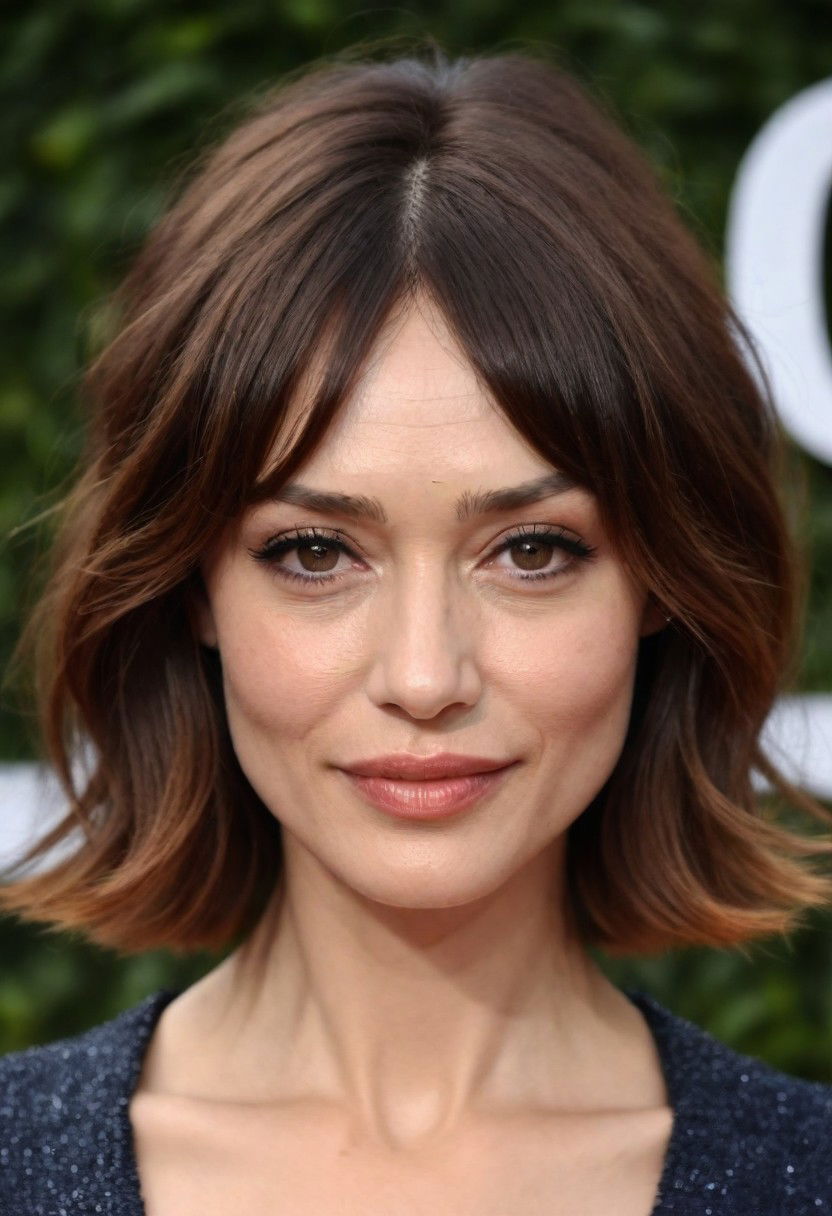 tousled and textured lob hairstyle