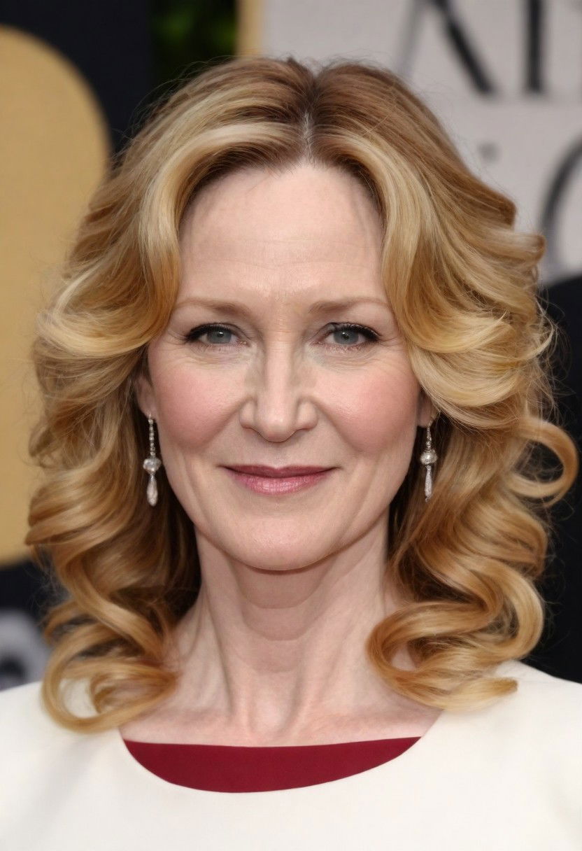 tousled curls with highlights hairstyle