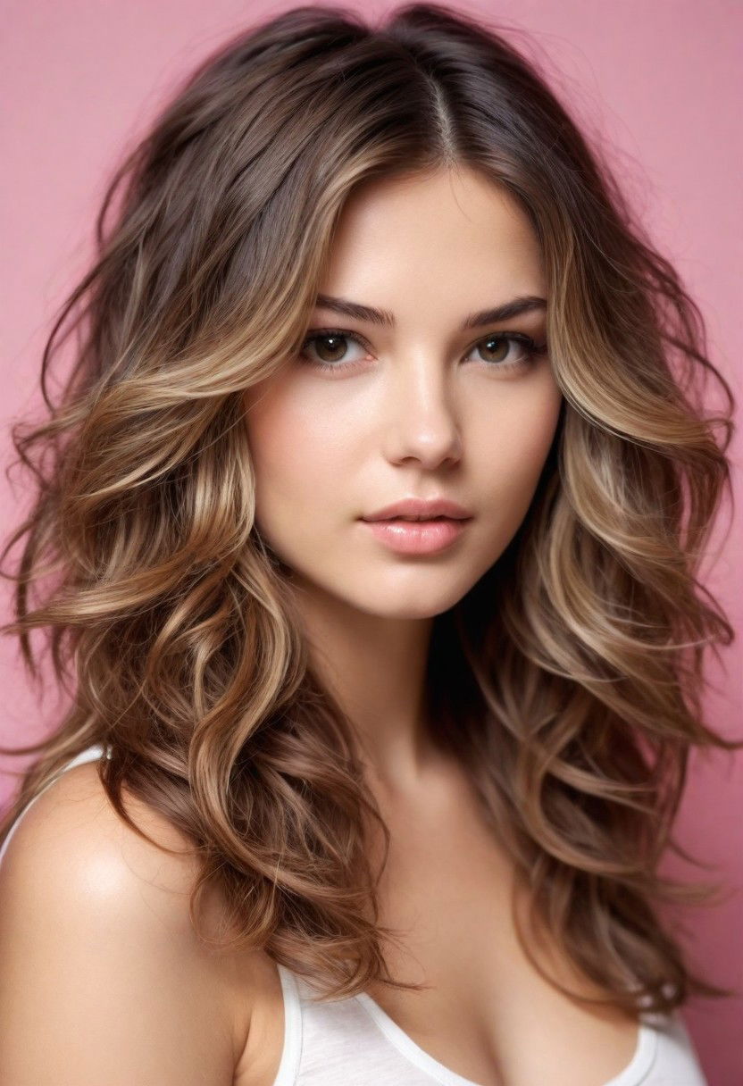 tousled layers haircut for long wavy hair