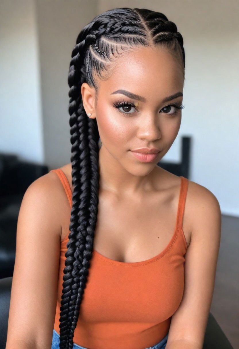 tradition goddess braids hairstyle