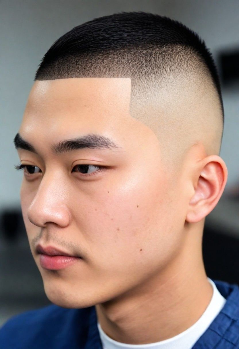 traditional buzz fade asian hairstyle for men