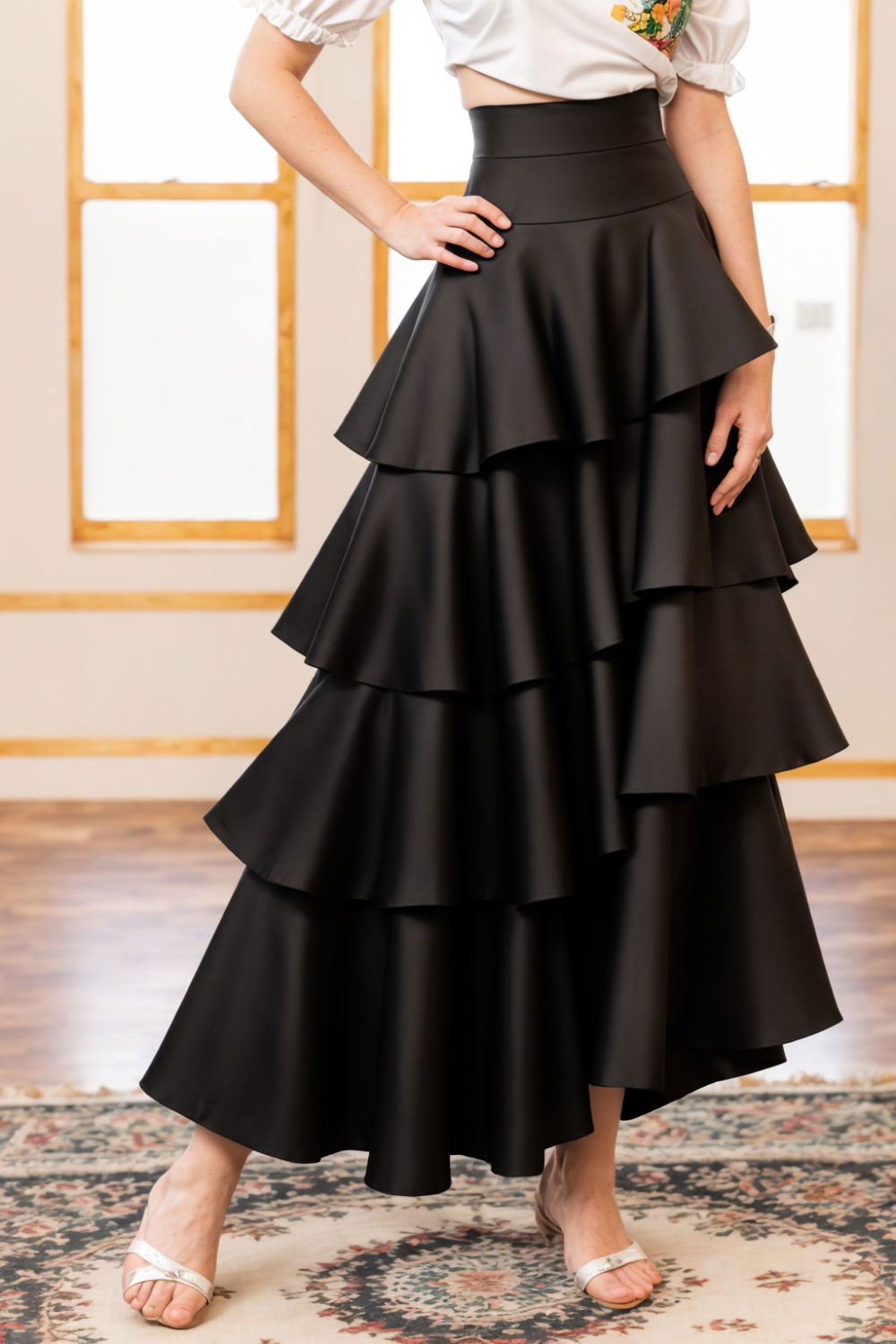 traditional layered fiesta skirt