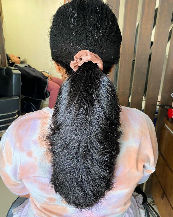 traditional layered ponytail for black women