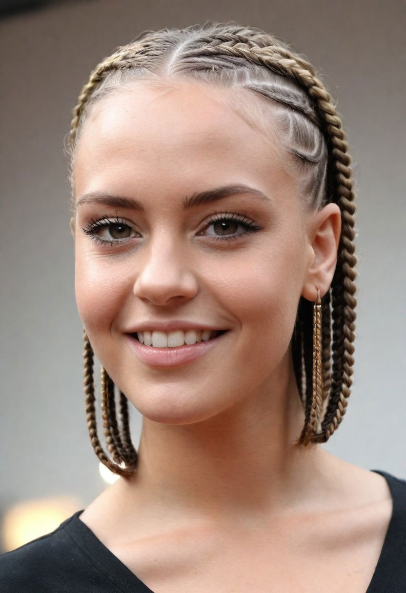trendy bob length cornrows hairstyle