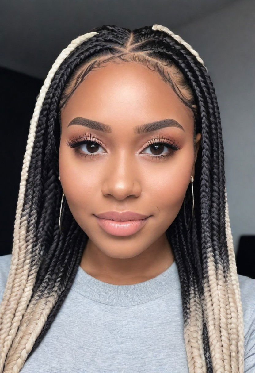 triangle box braids hairstyle