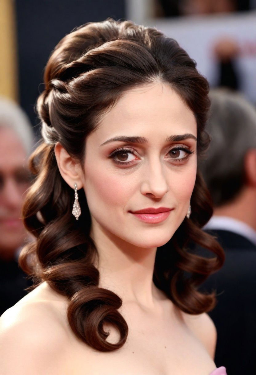 twisted half updo hairstyle for women over 50